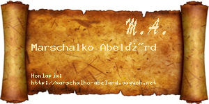 Marschalko Abelárd névjegykártya